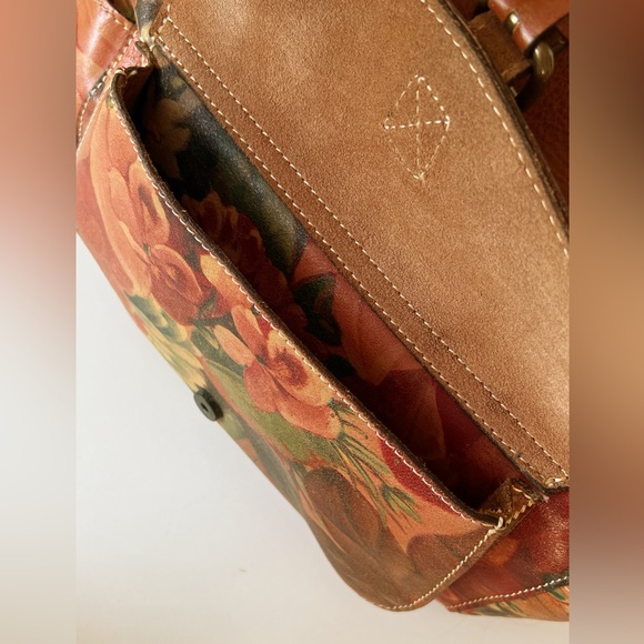 Patricia Nash Bolsena Tote English Mums Multi Brown Earthy Floral Leather Bag - Picture 11 of 16
